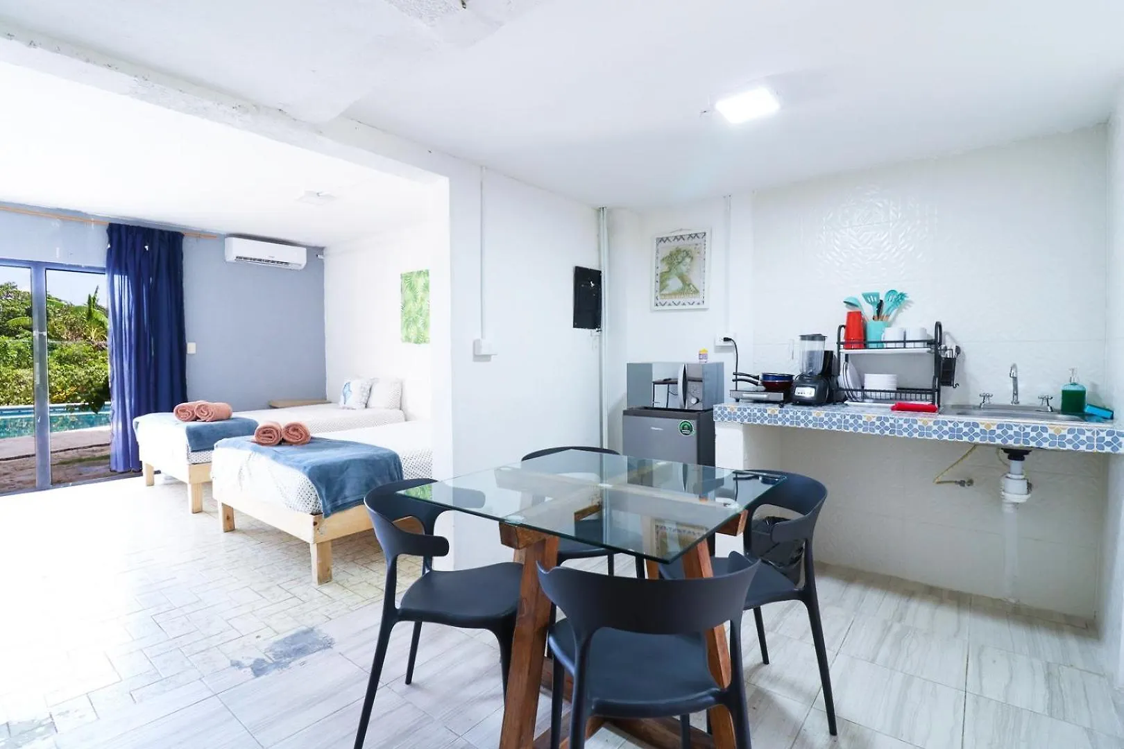 דירה 2 Studios W/Terrace & Pool In קנקון